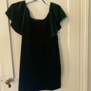 Off the shoulder velvet mini dress